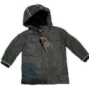 Urban Republic Charcoal Weather Proof Quilted Oxford Ballistic Jacket w/Hoodie